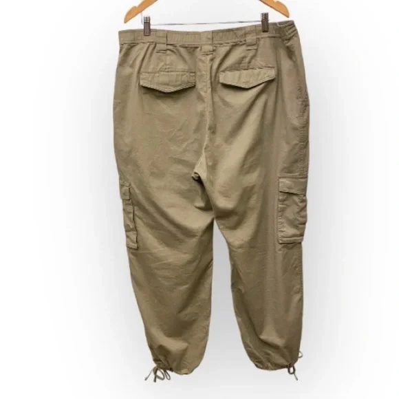 Abercrombie XL Cargo Relaxed Jogger Pants Women’s Tan Beige Cotton Lyocell - Picture 3 of 12